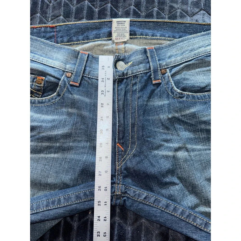 True Religion Jeans Men's‎ Bobby Blue Denim Straight Leg Stretch Size 38